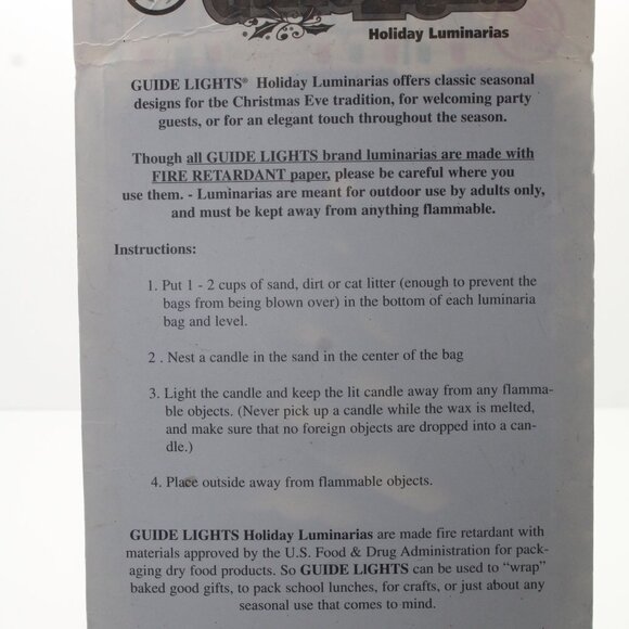 Vtg 1995 Holiday 6 Fire Retardant Luminaries/Candles Christmas Tree Design - Picture 6 of 8